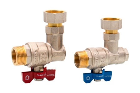 Set 2 robineti coltar cu olandez 1x1/2" - 1x3/4" MF