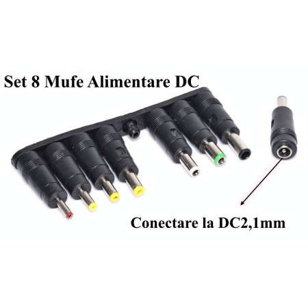 Set 8 mufe de rezerva cu jack pentru incarcatoare universale de laptop - Img 2