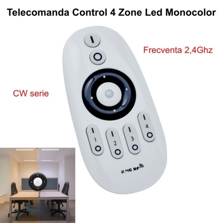 Telecomanda Controller Led CCT Monocolor, 4 Zone, RF 2,4GHz - Reglaj intensitate si Temperatura - Img 6