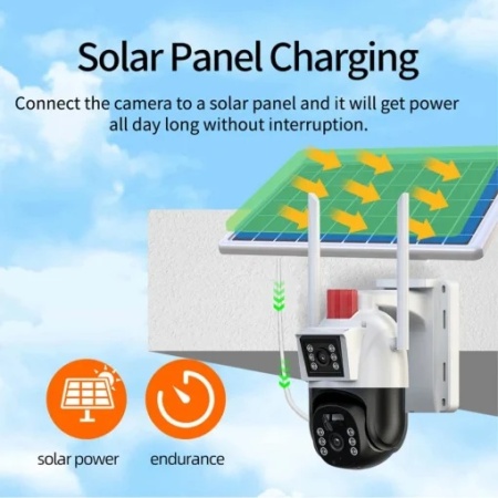 Cameră de Supraveghere AI Solar SPM-T Series V380 Pro, 4K, 4G, 360°, Night Vision (model t12-4g) - Img 2