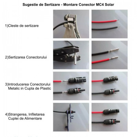 Conector MC4 de sistem solar fotovoltaic - KIT 10 x set F/M - Img 3