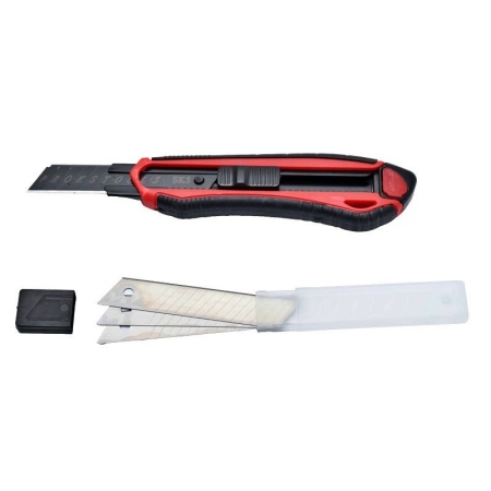 Cutter Profesional Ergonomic cu lama Neagra 18mm si Rezerva - Img 5