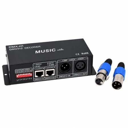 Decodor DMX512 pentru LED RGBW, 4 Canale, 12-24V DC, 8A/Canal DMX-H1 - Img 2