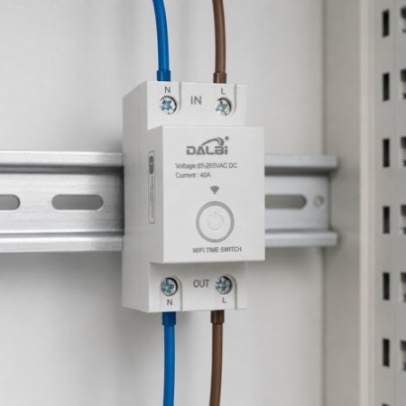 Intrerupator Temporizator WiFi Smart Tuya 40A pe Sina DIN - Img 4