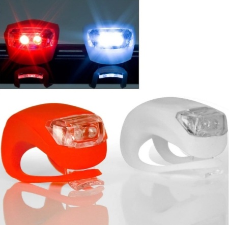 lumini de siguranta bicicleta, led 3 moduri iluminare, silicon, set 2 bucati - Img 4