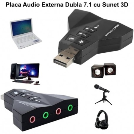 Placa de sunet USB , virtual 7 + 1 - Img 4