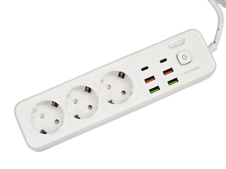 Prelungitor electric cu 3 prize + 4 USB + 2 Type-C, 3 metri - Img 2