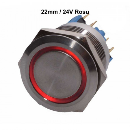 Push buton 22mm / 24V cu LED - Img 3
