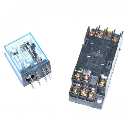 Releu 24V AC electromagnetic 11 pini cu soclu - Img 2