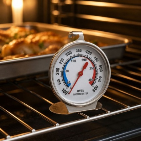 Termometru de Cuptor din Inox 50-300°C cu Suport - Img 3