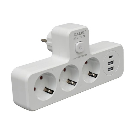 Triplu Stecher Multifunctional cu 2 x Usb QC3.0 - 1PD 20W si Lumina de Veghe - Img 2