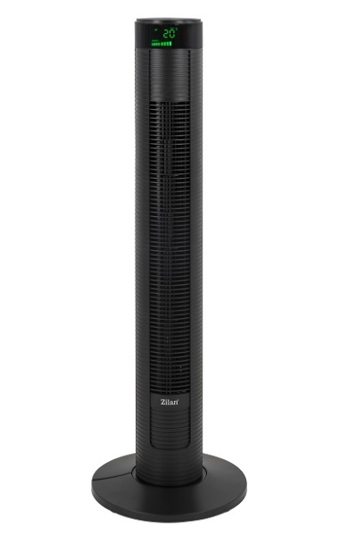 Ventilator turn Zilan ZLN-3901, Temporizator 12 ore, Termometru, Telecomanda, 3 viteze, 4 moduri de ventilatie, Putere 45W