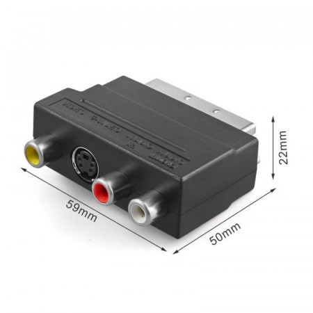 Adaptor Scart - 3RCA - SVHS cu Intrerupator