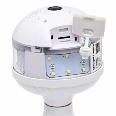 Camera de Supraveghere Wi-Fi Tip Bec E27, Panoramica 360°, cu Iluminare LED D8 - Img 2