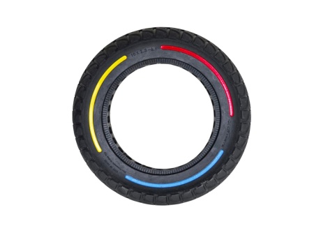 Cauciuc solid plin trotineta 10x2.50-6.1, cu dungi colorate, profil cramponat - Img 3