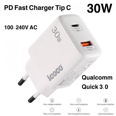 Incarcator rapid PD 30W TIP C - USB 3.0