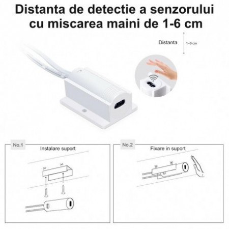 Intrerupator cu senzor 12 mm pentru banda led cu mufa DC 12-24V 60W - Img 6