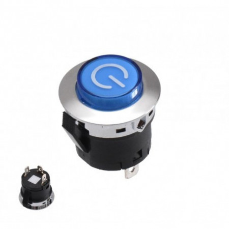 Intrerupator Push Buton Albastru 22mm / 24V - 20A