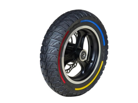 Janta cu disc frana si cauciuc solid plin cramponat trotineta 10 x 2.50 inch - Img 3