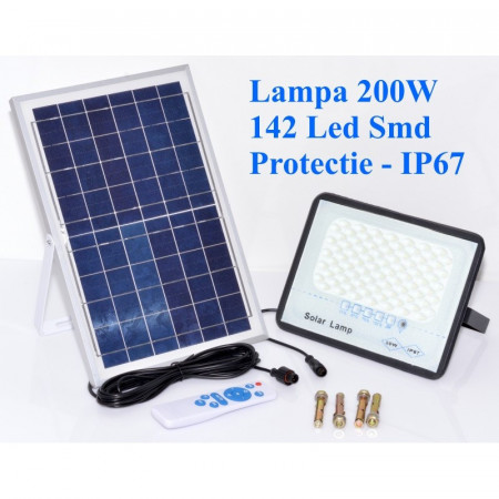 Lampa led 200W cu panou solar si telecomanda - Img 2