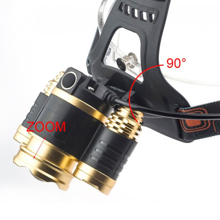 Lanterna De Cap Cu Acumulator 3XT6 Led CREE - Img 3