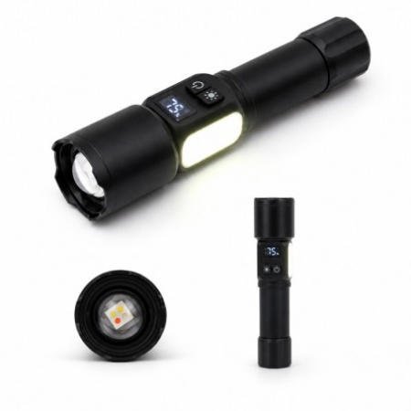 Lanterna LED Reincarcabila 4 LED-uri 6000mAh cu Powerbank, Magnet si Zoom - Img 3