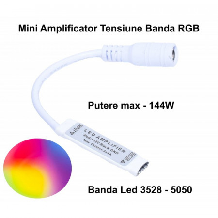 Mini amplificator RGB cu mufa DC