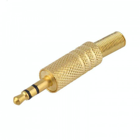 Mufa jack 3,5 tata stereo auriu