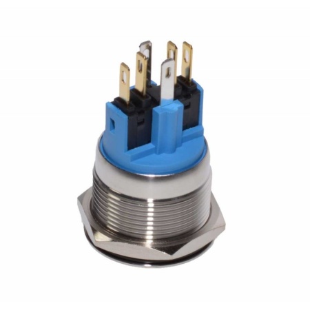 Push buton metalic 25mm / 24V cu led rosu, albastru sau verde - Img 2