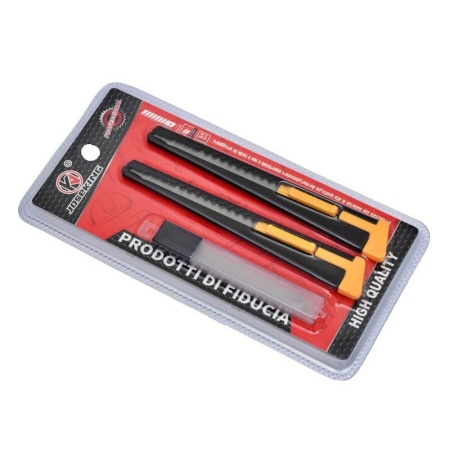 Set 2 Cutter Mini din Metal cu Lama ingusta 9mm si Rezerva - Img 2