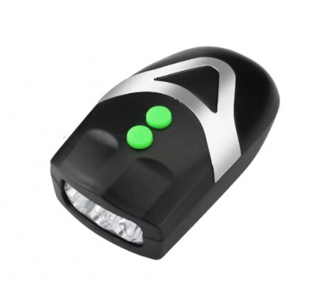 Set lanterna cu claxon pentru bicicleta, 3 LED-uri, 3 functii, 250 lm, negru/argintiu - Img 2