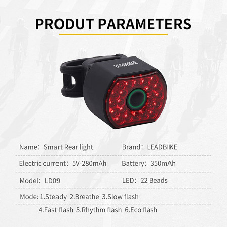 Stop smart cu senzor de franare, 6 moduri, 22 LED-uri, indicator baterie - Img 2