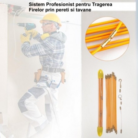 Tragator Cabluri Fibra de Sticla 5m cu Tije Filetate - Img 2