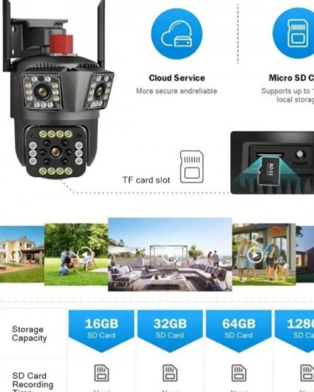 Cameră de rețea fără fir PTZ WiFi Audio bidirecțional, stocare în cloud, video Push NIB - Img 2
