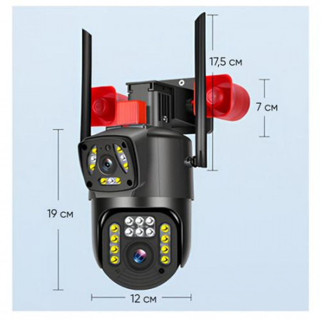 Camerắ de supraveghere tripla 6K 12MP WIFI IP PTZ 4K - Img 4
