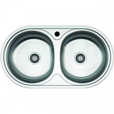 Chiuveta pentru blat ,ovala cu doua cuve , Z-INOX, 43.5x78 cm