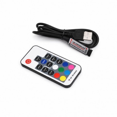 Controler USB pentru Banda LED RGB cu Telecomanda RF 17 Taste - Img 4