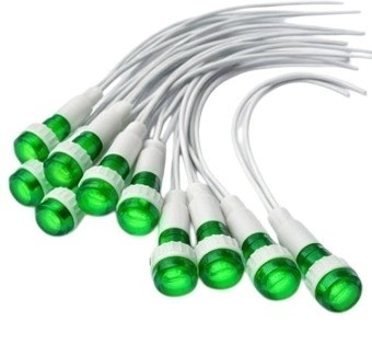 Indicator LED 24V DC de panou rosu sau verde, 9,5mm cu fire 20cm - set 10 bucati - Img 5