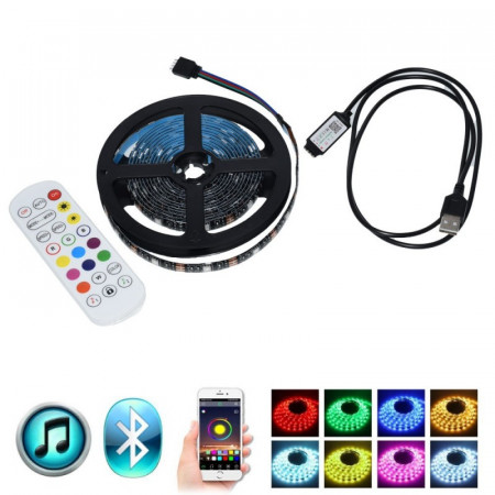 Kit banda LED RGB pentru TV, controler Bluetooth