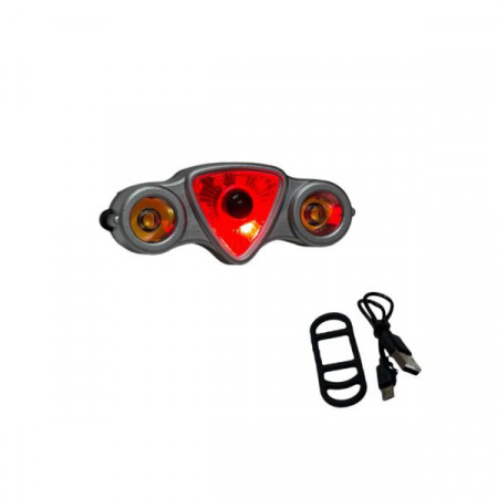 Lumina biciclete LED , 5 pozitii lumina de avertizare de siguranta , cablu de încărcare USB - Img 2