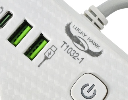 Priza multiplicator Schuko cu 2 prize 220V, 2x USB-A + 1x USB-C cu incarcare max 20W, buton ON/OFF, 2500W si functie lampa LED touch-control - Img 3