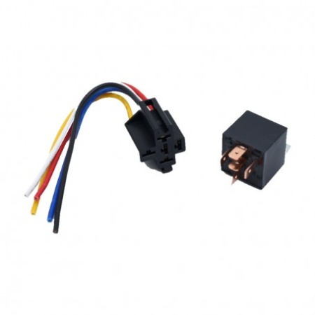 Releu Auto 12V 40A cu 5 Pini, Soclu si Fire de 16 cm - Img 2