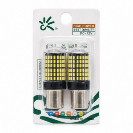 Set 2 Becuri Auto LED 1156 pentru Marsarier, Albe, 12V, Soclu BA15D - Img 2