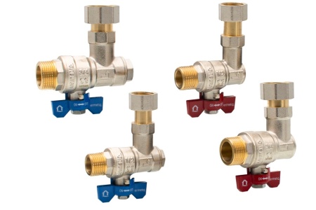 Set 4 robineti coltar cu olandez 2x3/4" - 2x1/2" MF