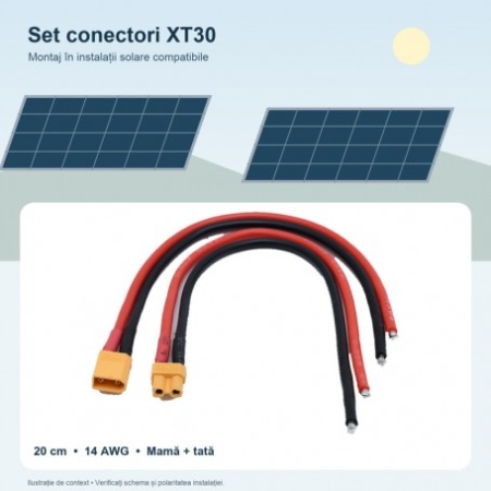 Set Conectori XT30 Mama-Tata cu Cablu 20 cm - Img 2