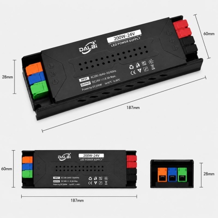 Sursa Alimentare LED 24V 200W 8.3A Slim cu Conectare Rapida Push-In - Img 2