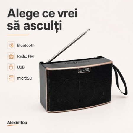 Boxă Portabilă Bluetooth cu Panou Solar, Radio FM SZ-L15 MINI - Img 2