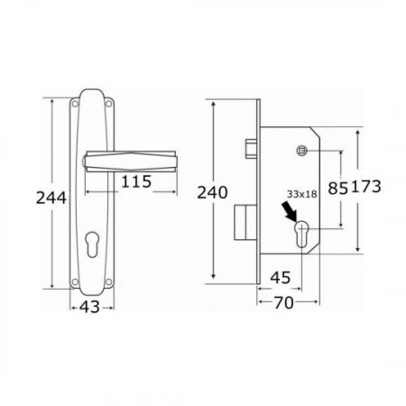 Broasca completa cu butuc 4 chei, Ø16.5 si manere BRONZ 85 - Img 3