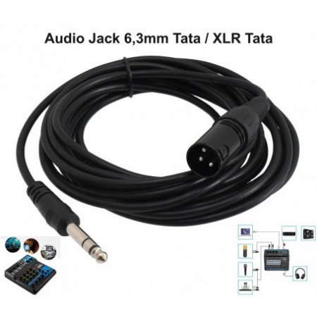 Cablu audio jack 6,3 mm tata - XLR tata, 5 metri - Img 2