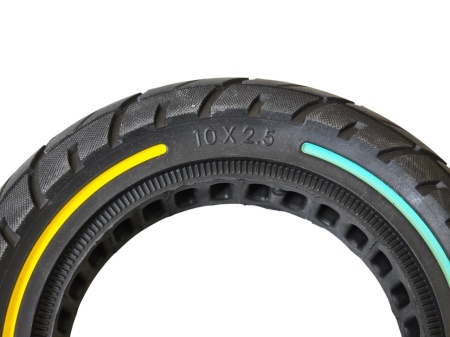 Cauciuc solid plin trotineta 10 x 2.50, cu dungi colorate, profil sosea - Img 2